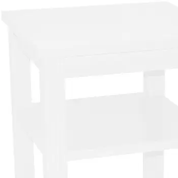 28" White Solid Wood Nightstand