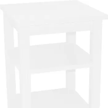 28" White Solid Wood Nightstand