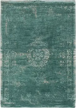 7' X 9' Gray and Green Medallion Non Skid Area Rug