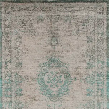 6' X 8' Gray and Green Medallion Non Skid Area Rug