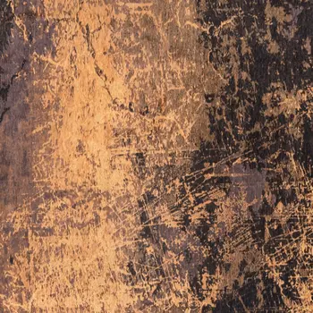 8' Yellow and Brown Round Abstract Non Skid Area Rug