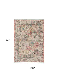 9' X 13' Red Oriental Non Skid Area Rug