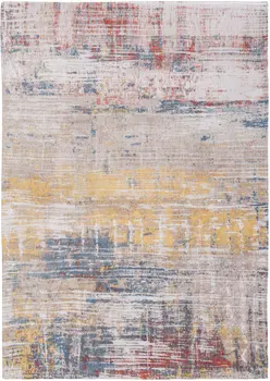 7' X 9' White Abstract Non Skid Area Rug