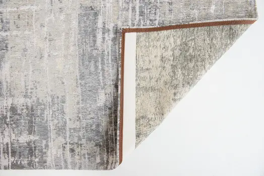 5' X 7' Gray and White Abstract Non Skid Area Rug