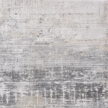 5' X 7' Gray and White Abstract Non Skid Area Rug