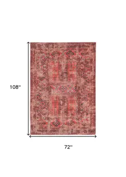 7' X 9' Red Oriental Non Skid Area Rug