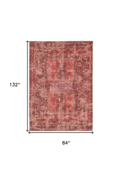 8' X 11' Red Oriental Non Skid Area Rug