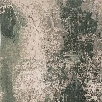 8' X 11' Beige and Green Abstract Non Skid Area Rug