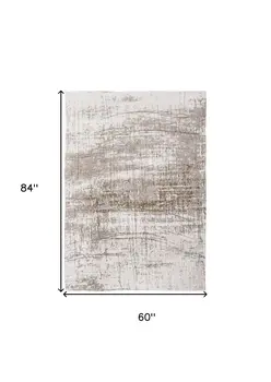 6' X 8' Gray and Beige Abstract Non Skid Area Rug