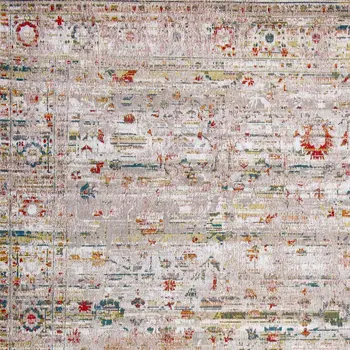 6' X 8' Gray and Brown Oriental Non Skid Area Rug