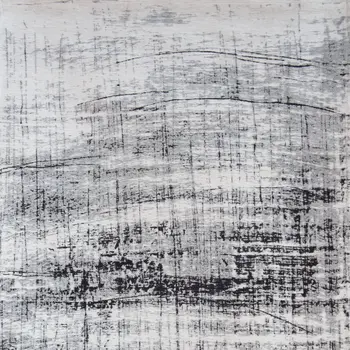 3' X 5' Black and White Abstract Non Skid Area Rug