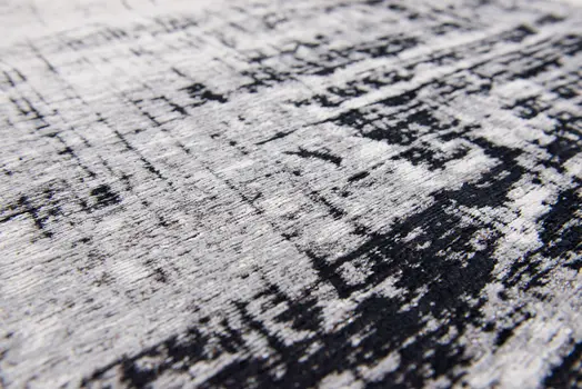 5' X 7' Black and White Abstract Non Skid Area Rug