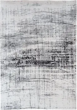 6' X 8' Black and White Abstract Non Skid Area Rug