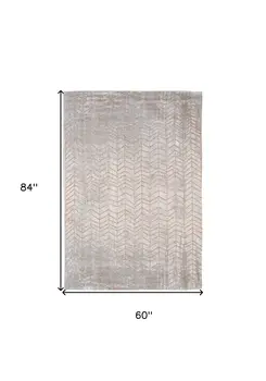 6' X 8' Gray and Yellow Chevron Non Skid Area Rug