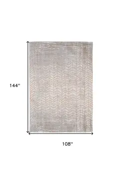 9' X 13' Gray and Yellow Chevron Non Skid Area Rug