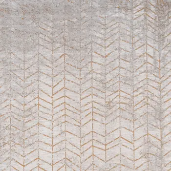 8' Gray and Yellow Round Chevron Non Skid Area Rug