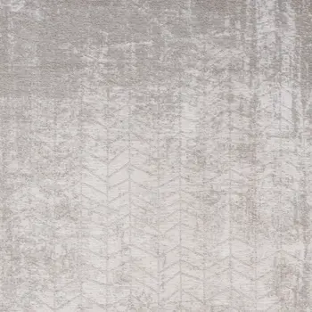 5' X 7' Gray and White Chevron Non Skid Area Rug