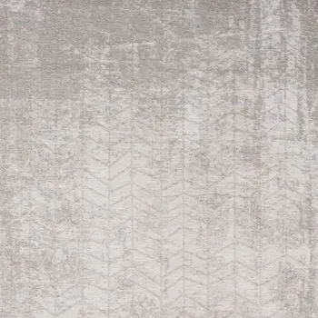 7' X 9' Gray and White Chevron Non Skid Area Rug