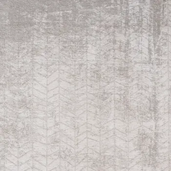 9' X 13' Gray and White Chevron Non Skid Area Rug
