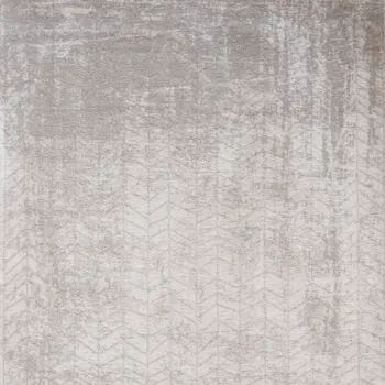 9' X 13' Gray and White Chevron Non Skid Area Rug