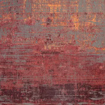 6' X 8' Red and Gray Abstract Non Skid Area Rug