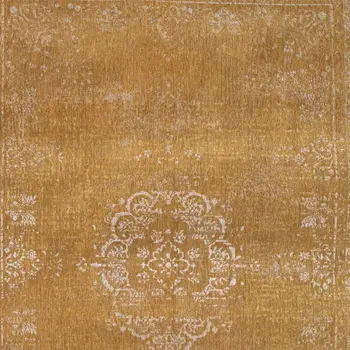 6' X 8' Orange and White Medallion Non Skid Area Rug