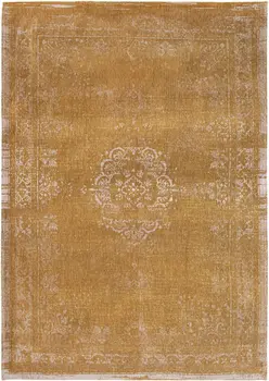 8' X 11' Orange and White Medallion Non Skid Area Rug