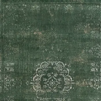 8' X 11' Gray and Green Medallion Non Skid Area Rug