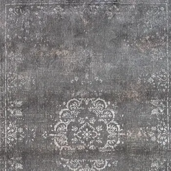 6' X 8' Gray Medallion Non Skid Area Rug