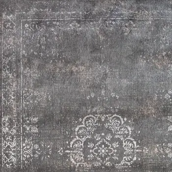 9' X 13' Gray Medallion Non Skid Area Rug