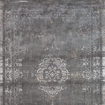 9' X 13' Gray Medallion Non Skid Area Rug
