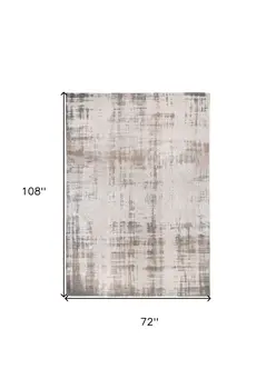 7' X 9' Gray and Beige Abstract Non Skid Area Rug