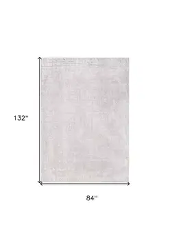 8' X 11' White Abstract Non Skid Area Rug