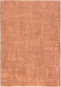 7' X 9' Orange Abstract Non Skid Area Rug