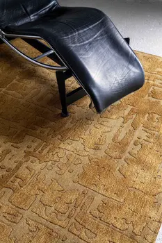 6' X 8' Yellow Abstract Non Skid Area Rug