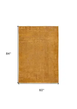 6' X 8' Yellow Abstract Non Skid Area Rug