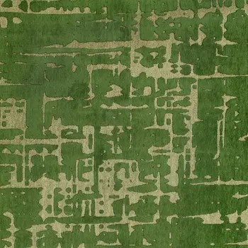 3' X 5' Green Abstract Non Skid Area Rug