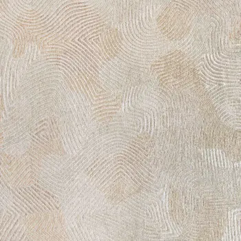 5' Beige and White Round Abstract Non Skid Area Rug