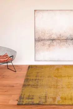 8' X 11' Yellow and Brown Abstract Non Skid Area Rug