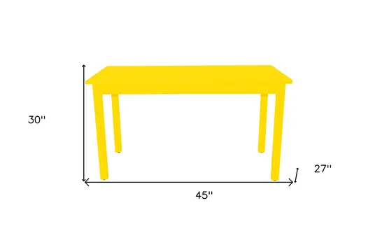 48" Yellow Solid Wood Dining Table