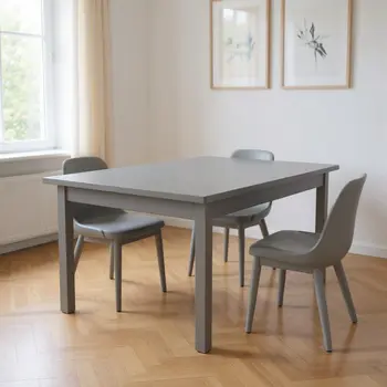 48" Gray Solid Wood Dining Table