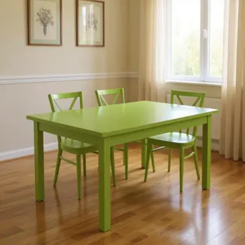 48" Chartreuse Solid Wood Dining Table