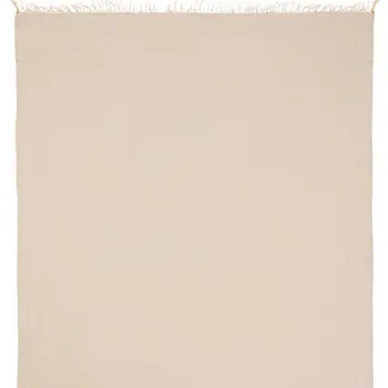 47" X 60" Beige Cotton Woven Turkish Towel Throw Blanket with Fringe