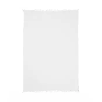 47" X 60" White Cotton Woven Turkish Towel Throw Blanket with Fringe