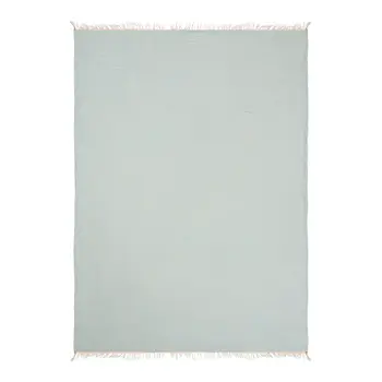 47" X 60" Aqua Cotton Woven Turkish Towel Throw Blanket with Fringe
