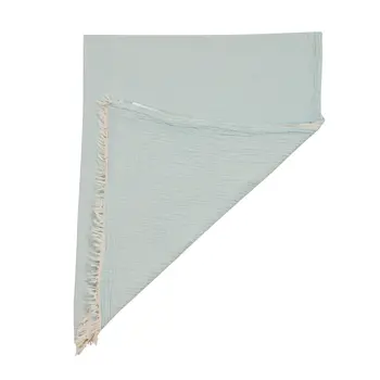 47" X 60" Aqua Cotton Woven Turkish Towel Throw Blanket with Fringe
