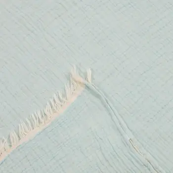 47" X 60" Aqua Cotton Woven Turkish Towel Throw Blanket with Fringe