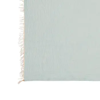 47" X 60" Aqua Cotton Woven Turkish Towel Throw Blanket with Fringe
