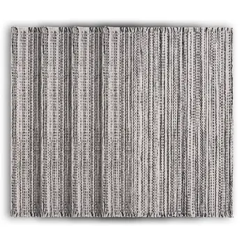 19" Set of Four Black And White Striped Cotton Placemats