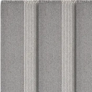 19" Set of Four Gray And White Striped Cotton Placemats
